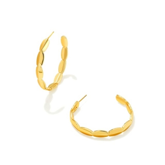 Kendra Scott Brooke Cuff Bracelet and Hoop Earrings Set in Gold - Picture 2 of 8
